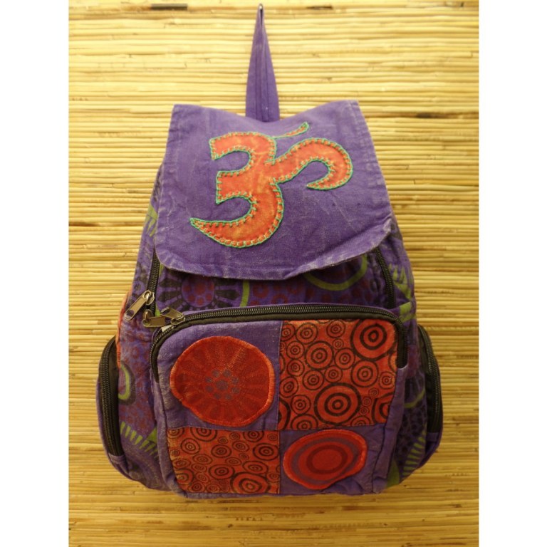 Sac à dos baba violet Aum rouge