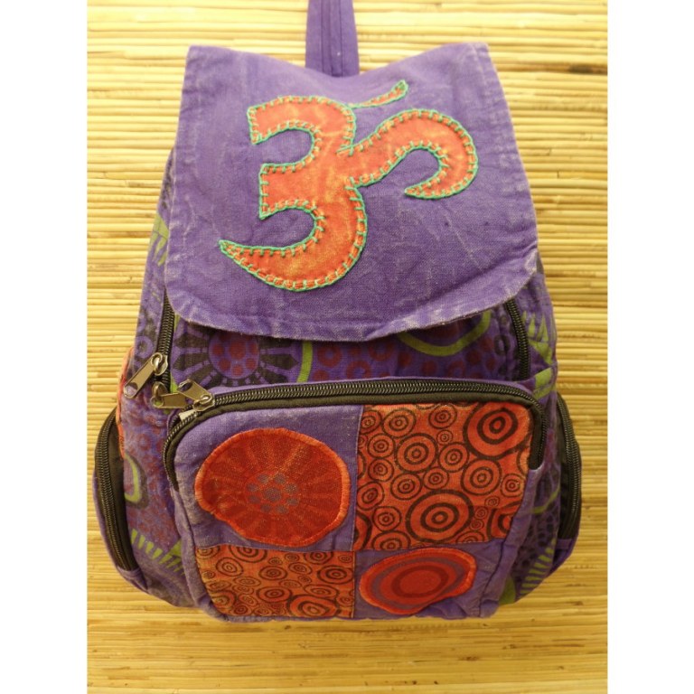 Sac à dos baba violet Aum rouge