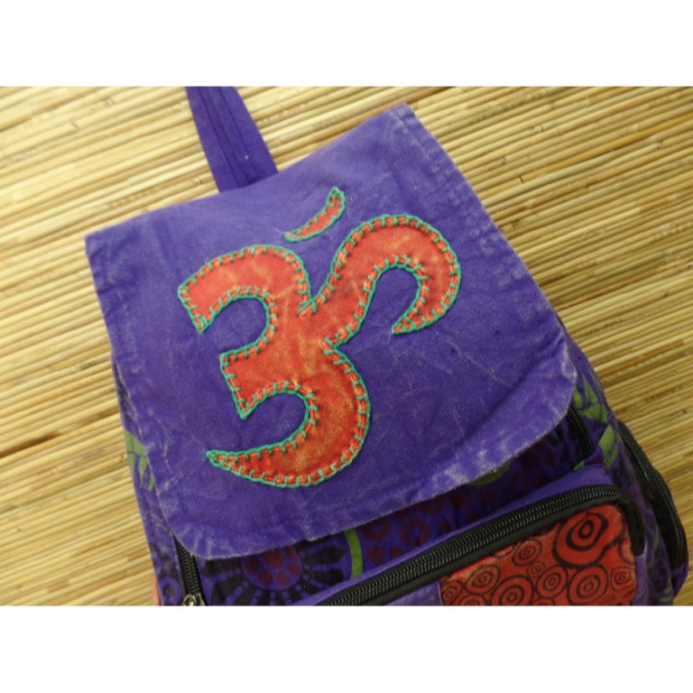 Sac à dos baba violet Aum rouge