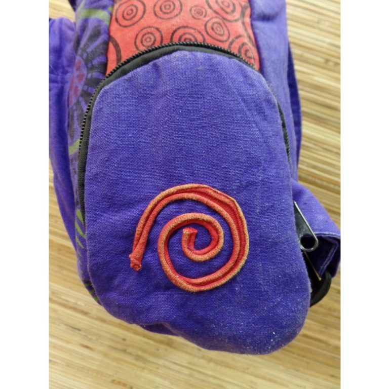 Sac à dos baba violet Aum rouge