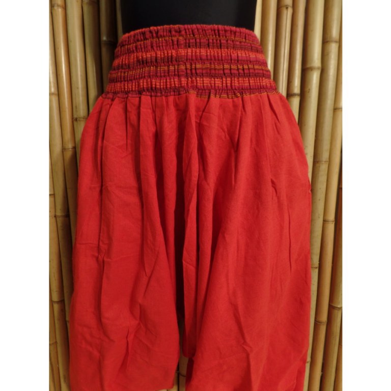 Pantalon smocks Karnali rouge