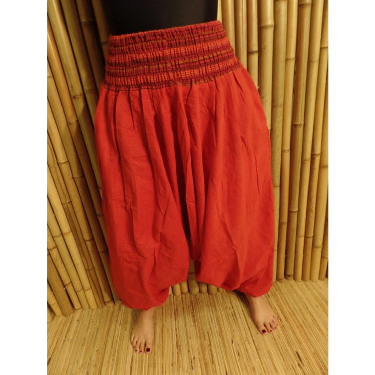 Pantalon smocks Karnali rouge