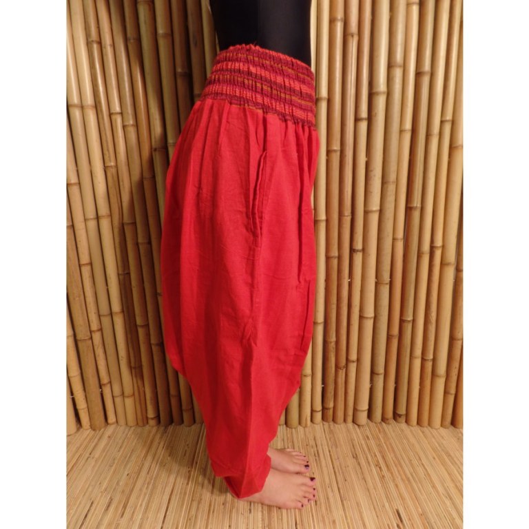 Pantalon smocks Karnali rouge