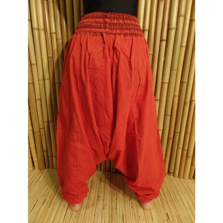 Pantalon smocks Karnali rouge
