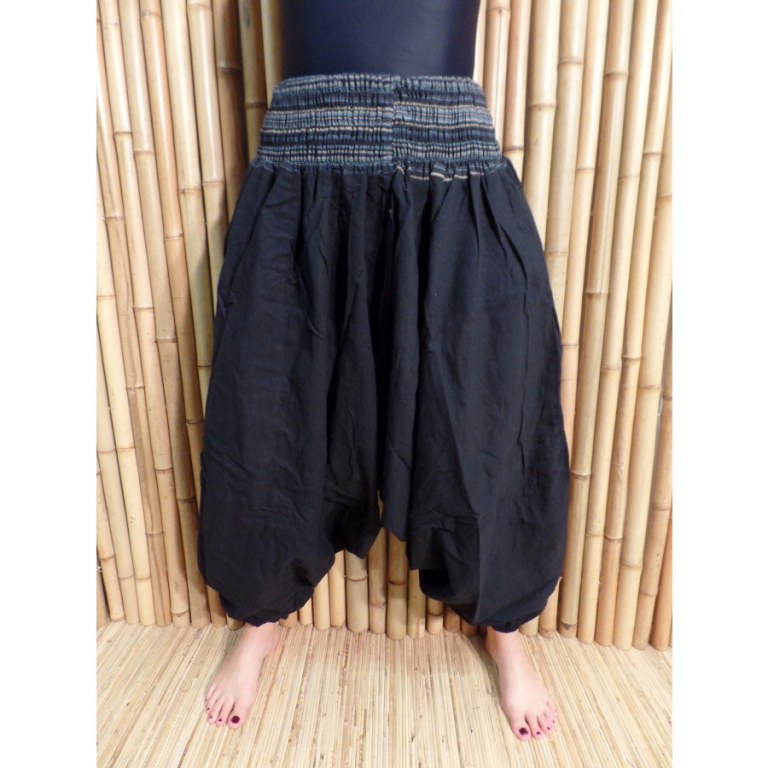 Pantalon smocks Karnali noir