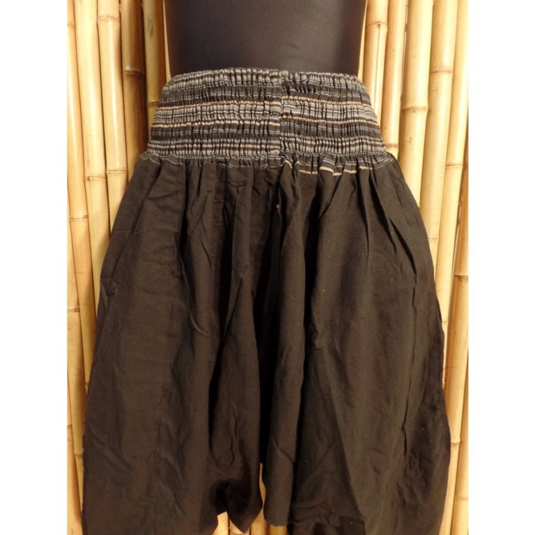 Pantalon smocks Karnali noir