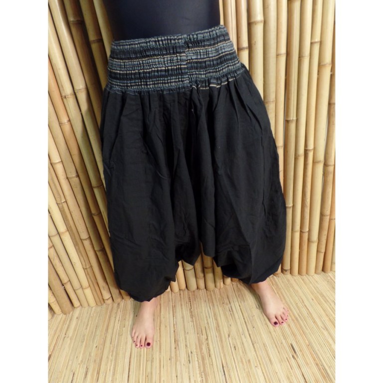 Pantalon smocks Karnali noir
