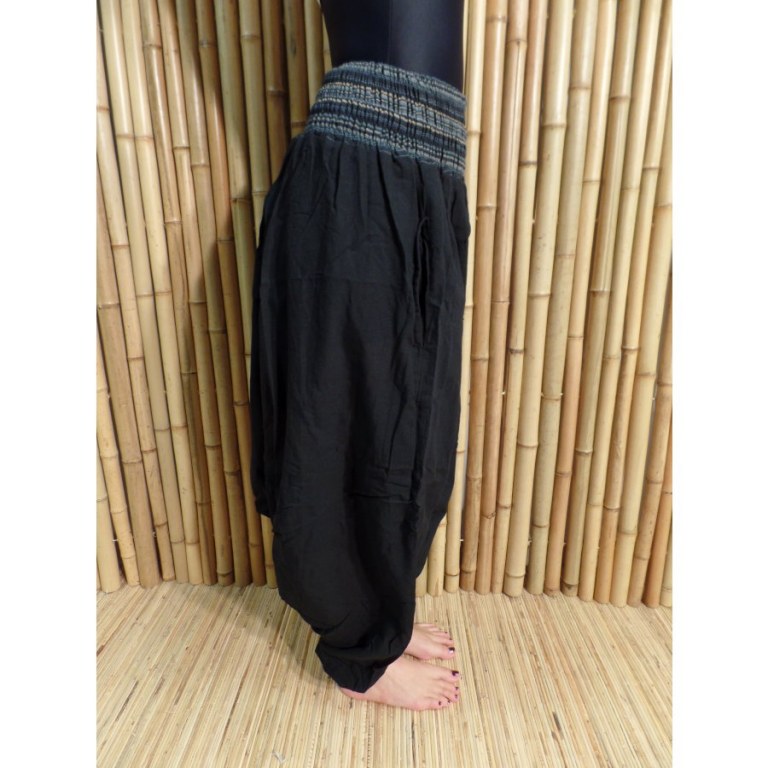 Pantalon smocks Karnali noir