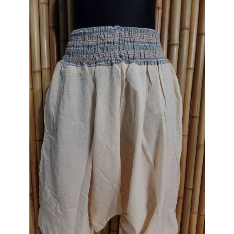 Pantalon smocks Karnali écru