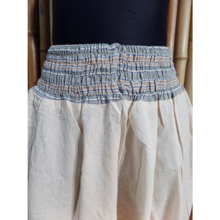 Pantalon smocks Karnali écru
