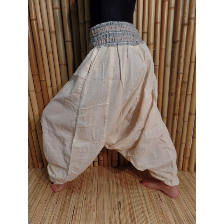 Pantalon smocks Karnali écru