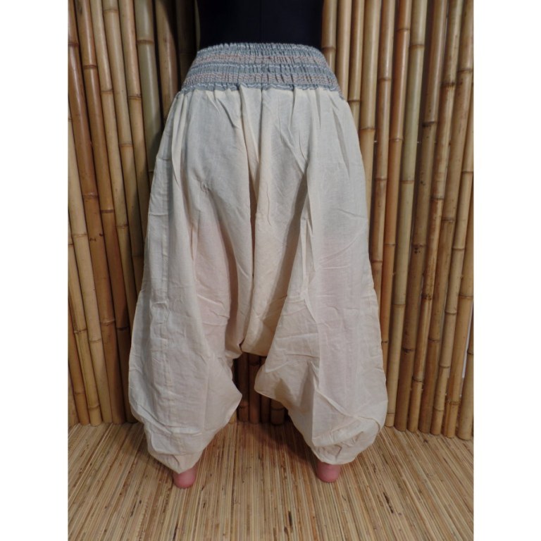 Pantalon smocks Karnali écru