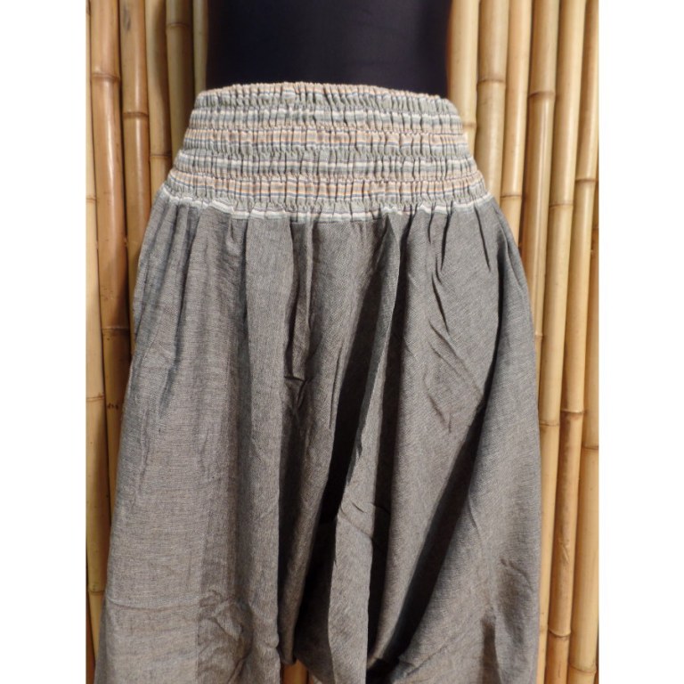 Pantalon smocks Karnali gris chiné