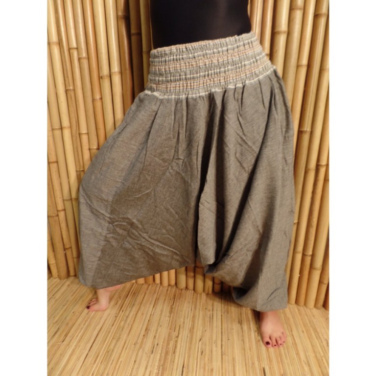 Pantalon smocks Karnali gris chiné