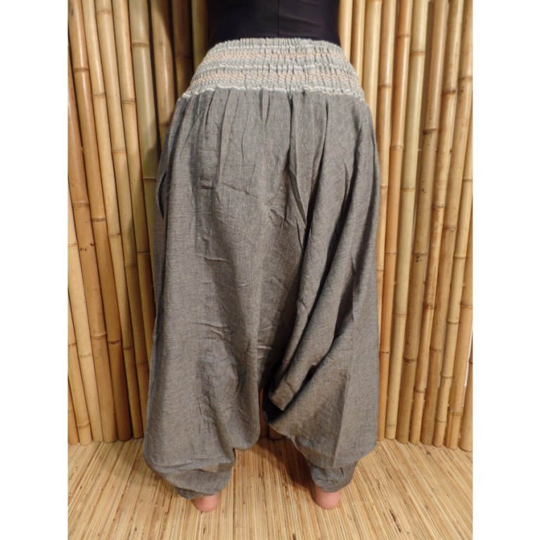 Pantalon smocks Karnali gris chiné