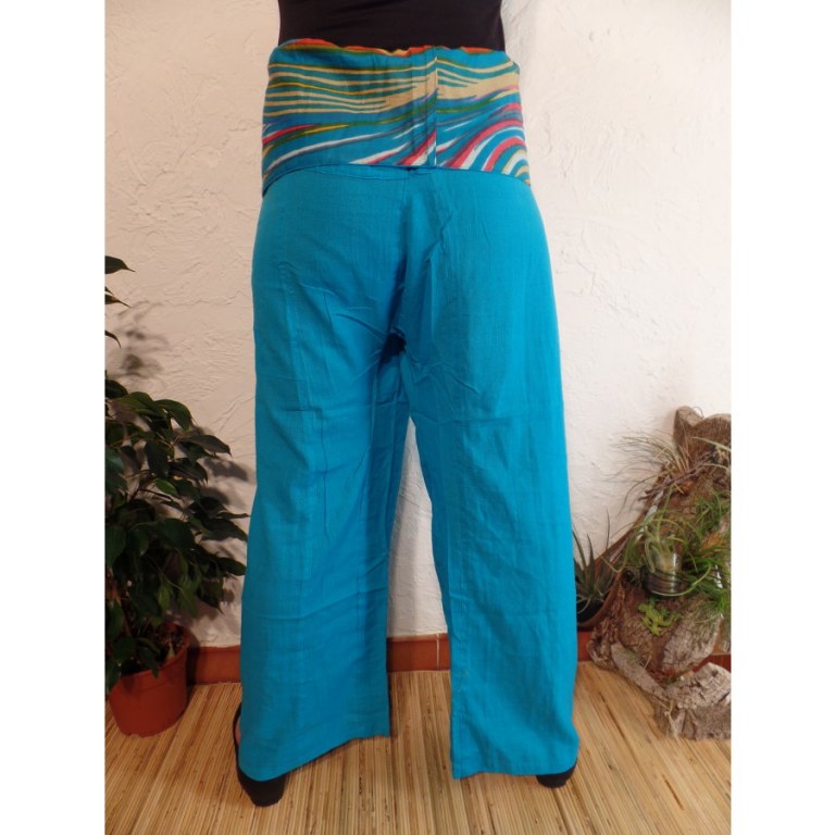 Pantalon thaï bleu revers rayong 