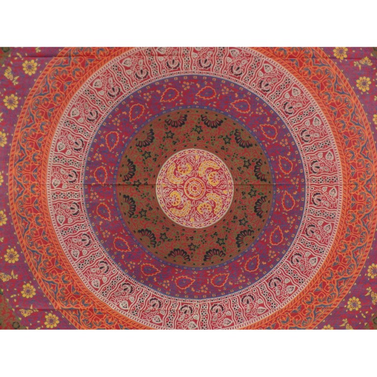 Tenture rouge gerbe de fleurs 6 couleurs