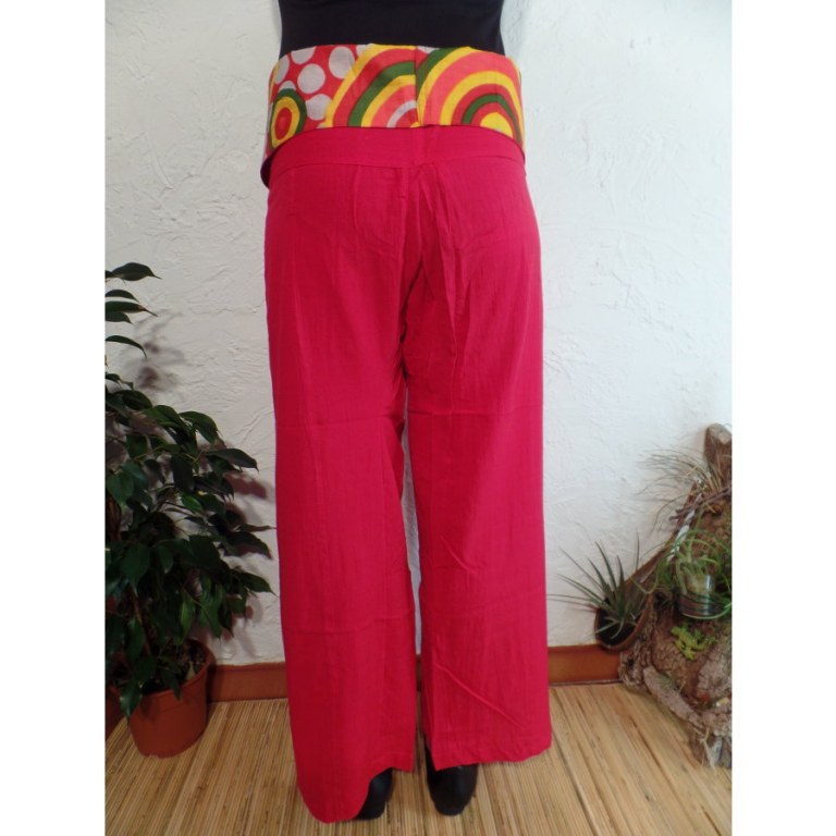 Pantalon thaï revers seventie Koh Samui rouge