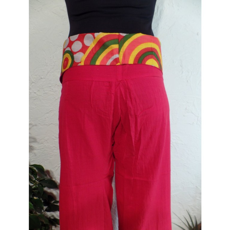 Pantalon thaï revers seventie Koh Samui rouge