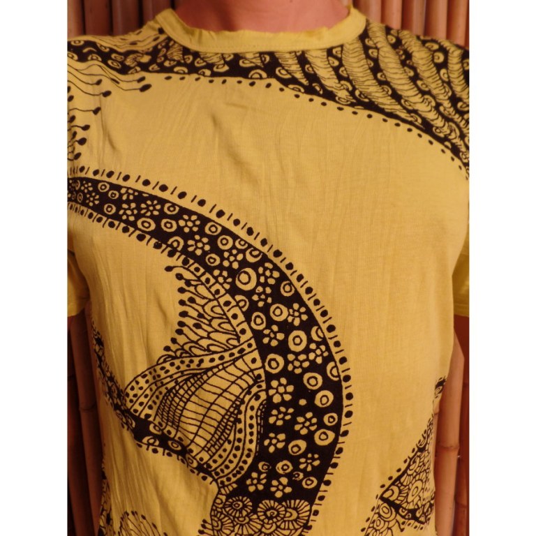 Tee shirt Bouddha flower jaune