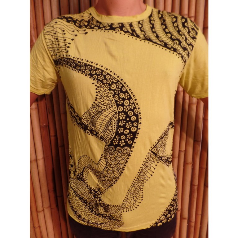 Tee shirt Bouddha flower jaune