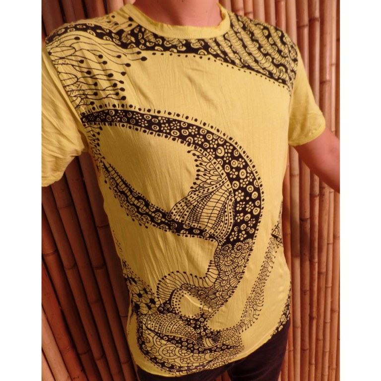 Tee shirt Bouddha flower jaune