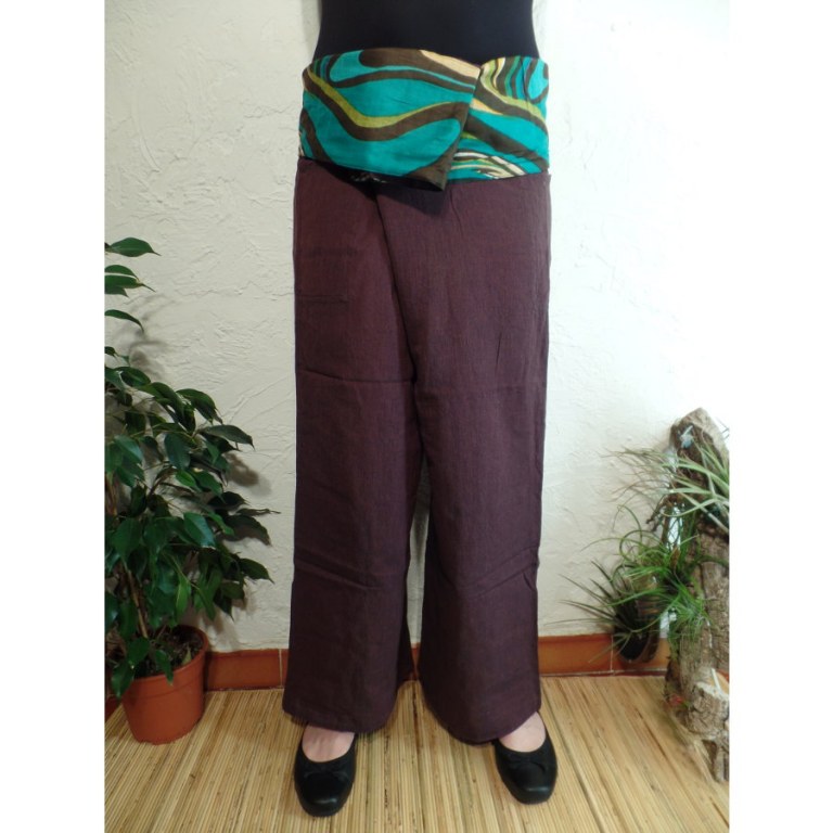 Pantalon thaï marron revers rayong 