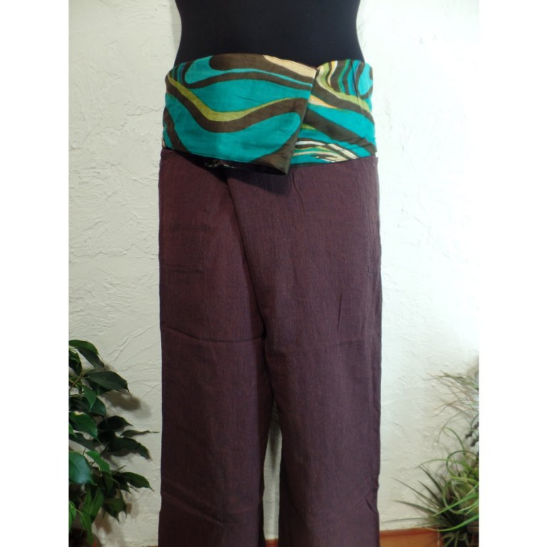 Pantalon thaï marron revers rayong 