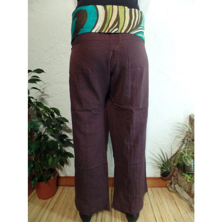 Pantalon thaï marron revers rayong 