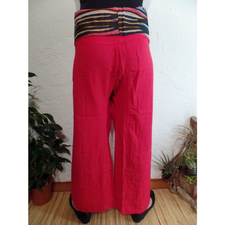 Pantalon thaï rouge revers rayong 