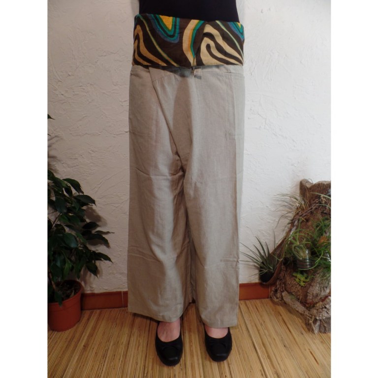 Pantalon thaï beige revers rayong 