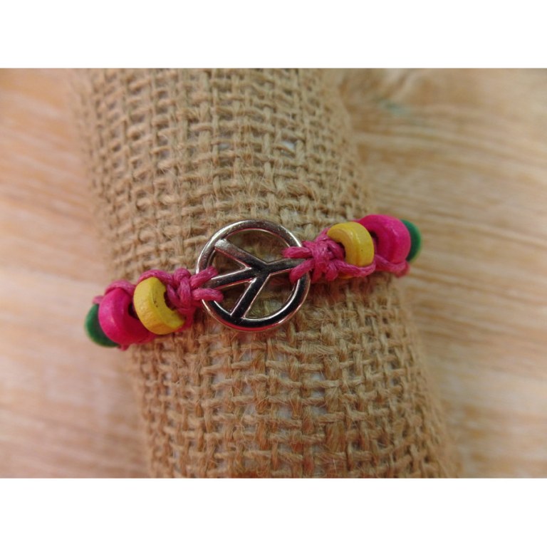 Bracelet peace & love rose