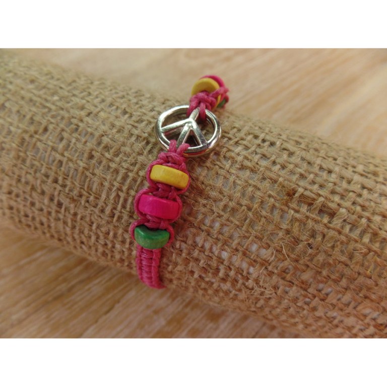 Bracelet peace & love rose