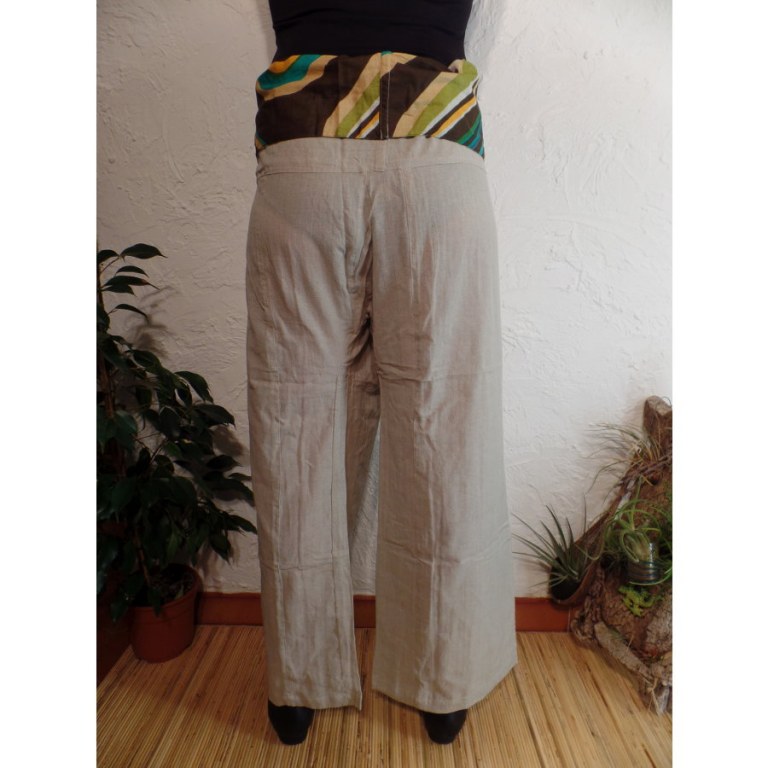 Pantalon thaï beige revers rayong 