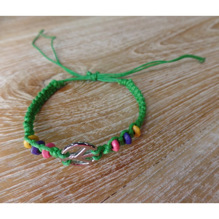 Bracelet peace & love vert