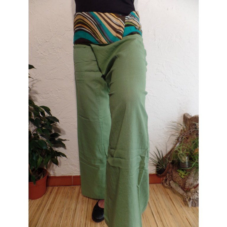 Pantalon thaï revers vert clair rayong 