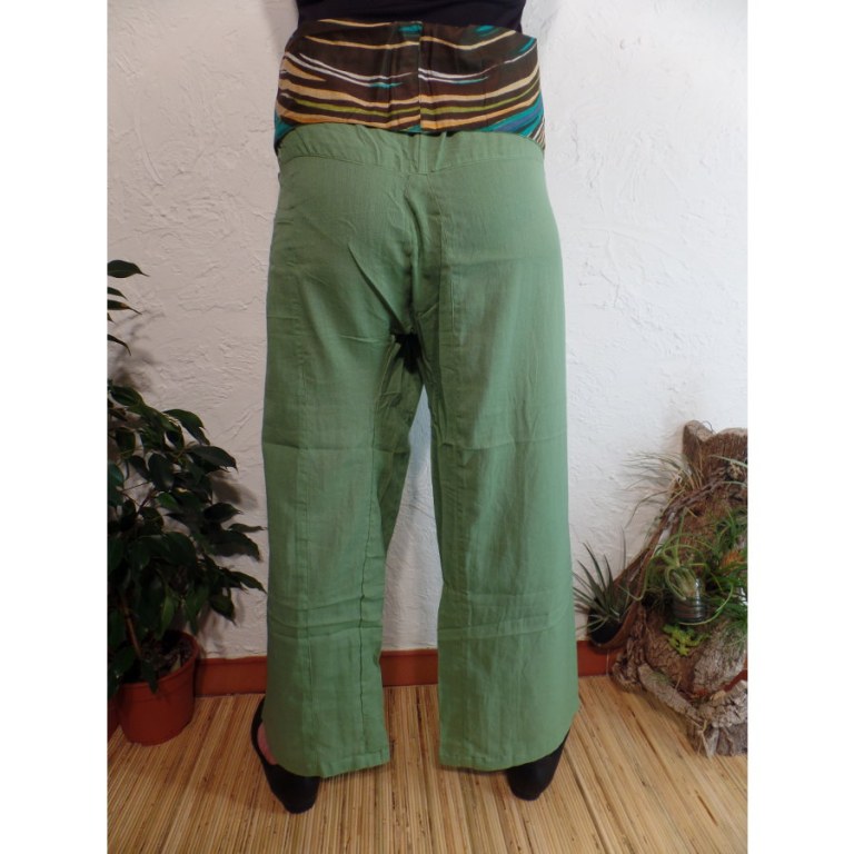 Pantalon thaï revers vert clair rayong 