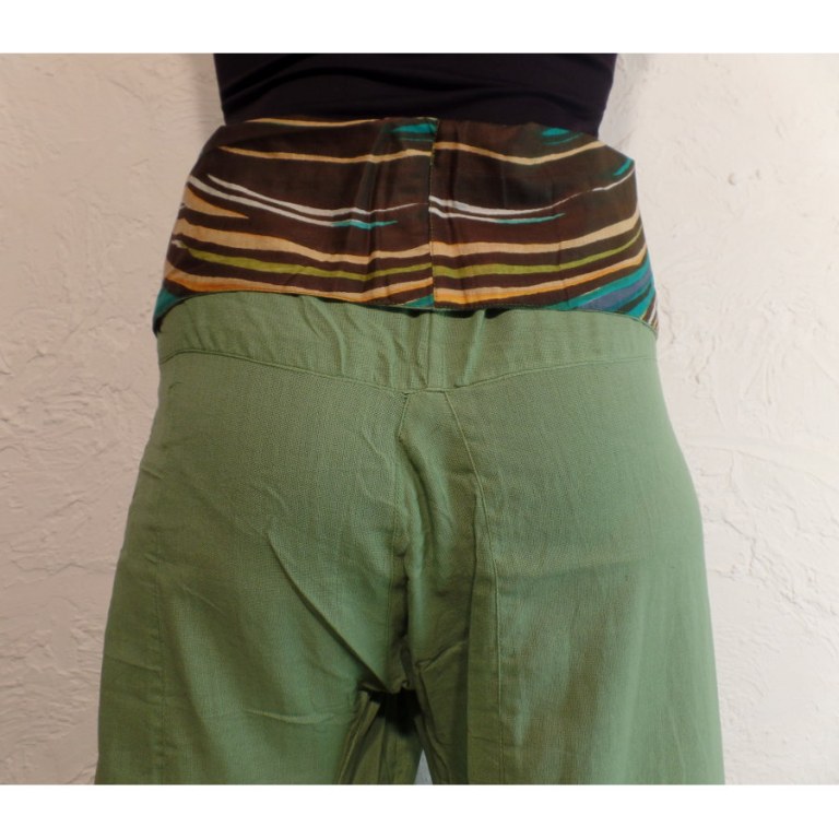 Pantalon thaï revers vert clair rayong 