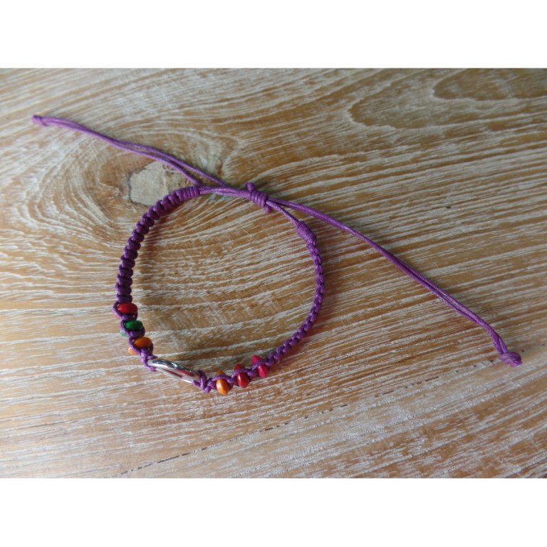 Bracelet peace & love mauve