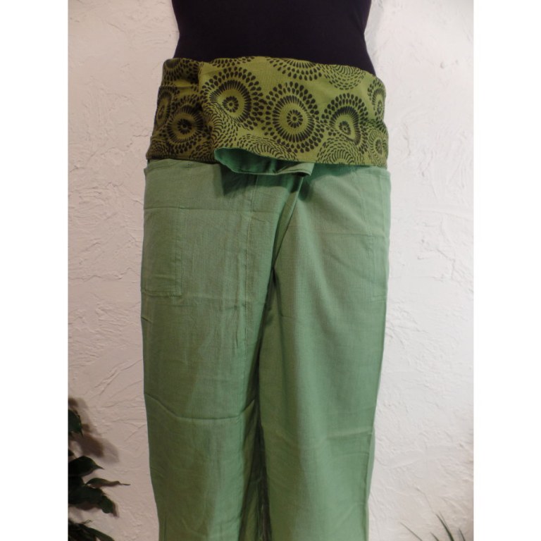 Pantalon thaï revers Koh Samui vert