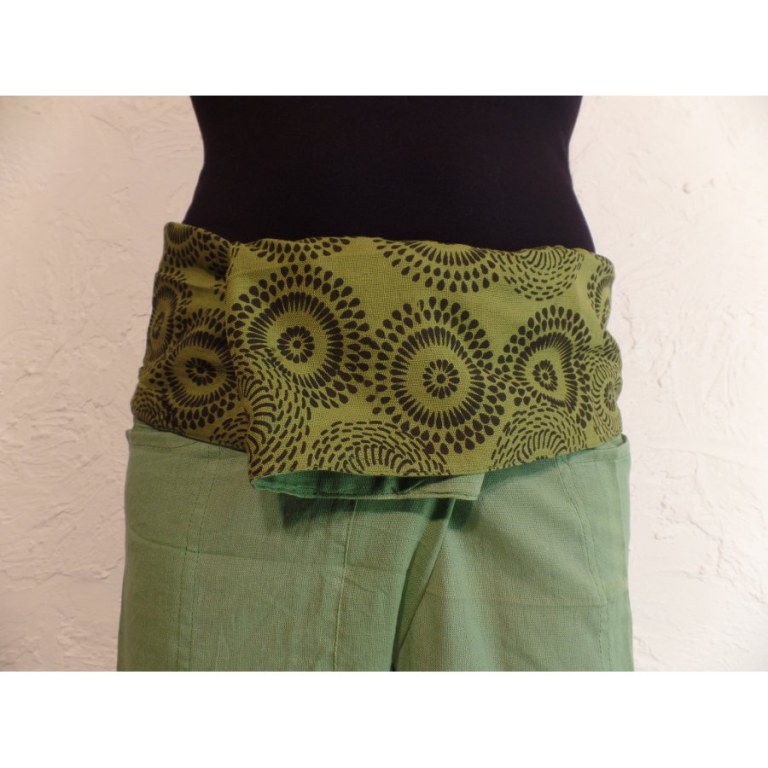 Pantalon thaï revers Koh Samui vert