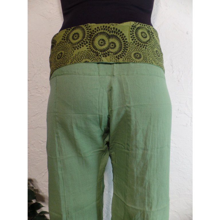 Pantalon thaï revers Koh Samui vert