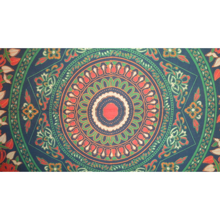 Tenture mandala marine/vert/rouge