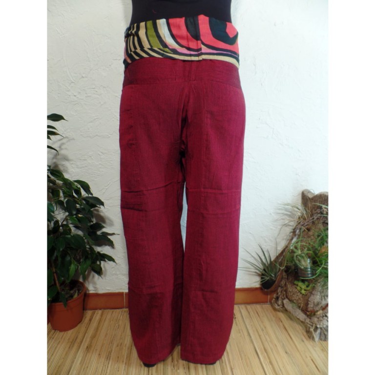 Pantalon thaï revers Koh Samui bordeaux