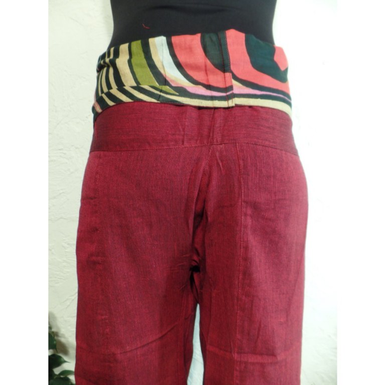 Pantalon thaï revers Koh Samui bordeaux