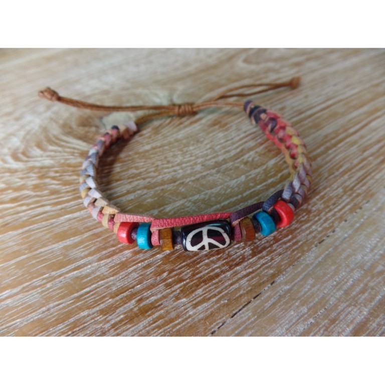 Bracelet perle baton peace & love color 2