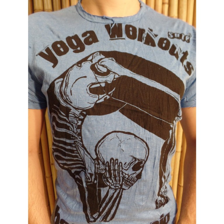 Tee shirt entrainement de yoga bleu foncé
