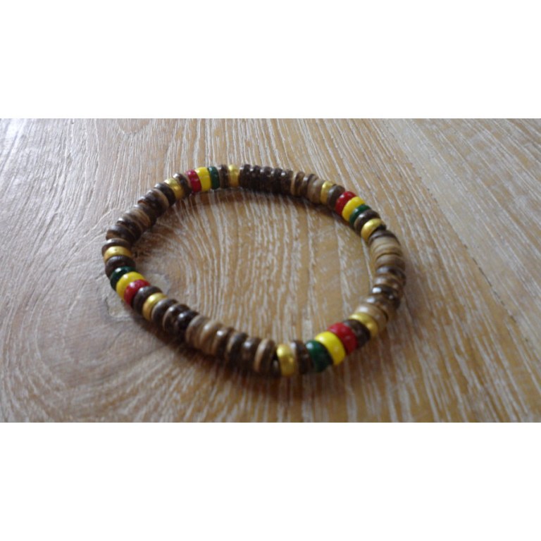 Bracelet fantasia rasta marron