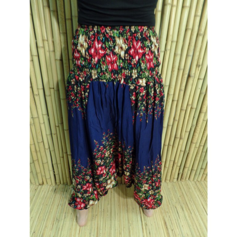 Pantalon Sharda bleu foncé fleuri