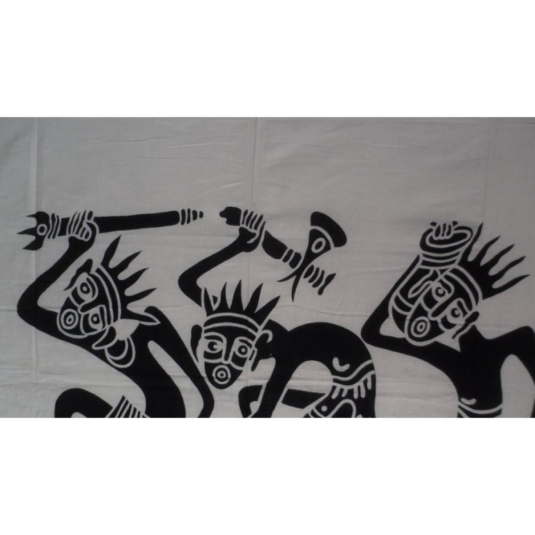 Maxi tenture black & white danse tribale 
